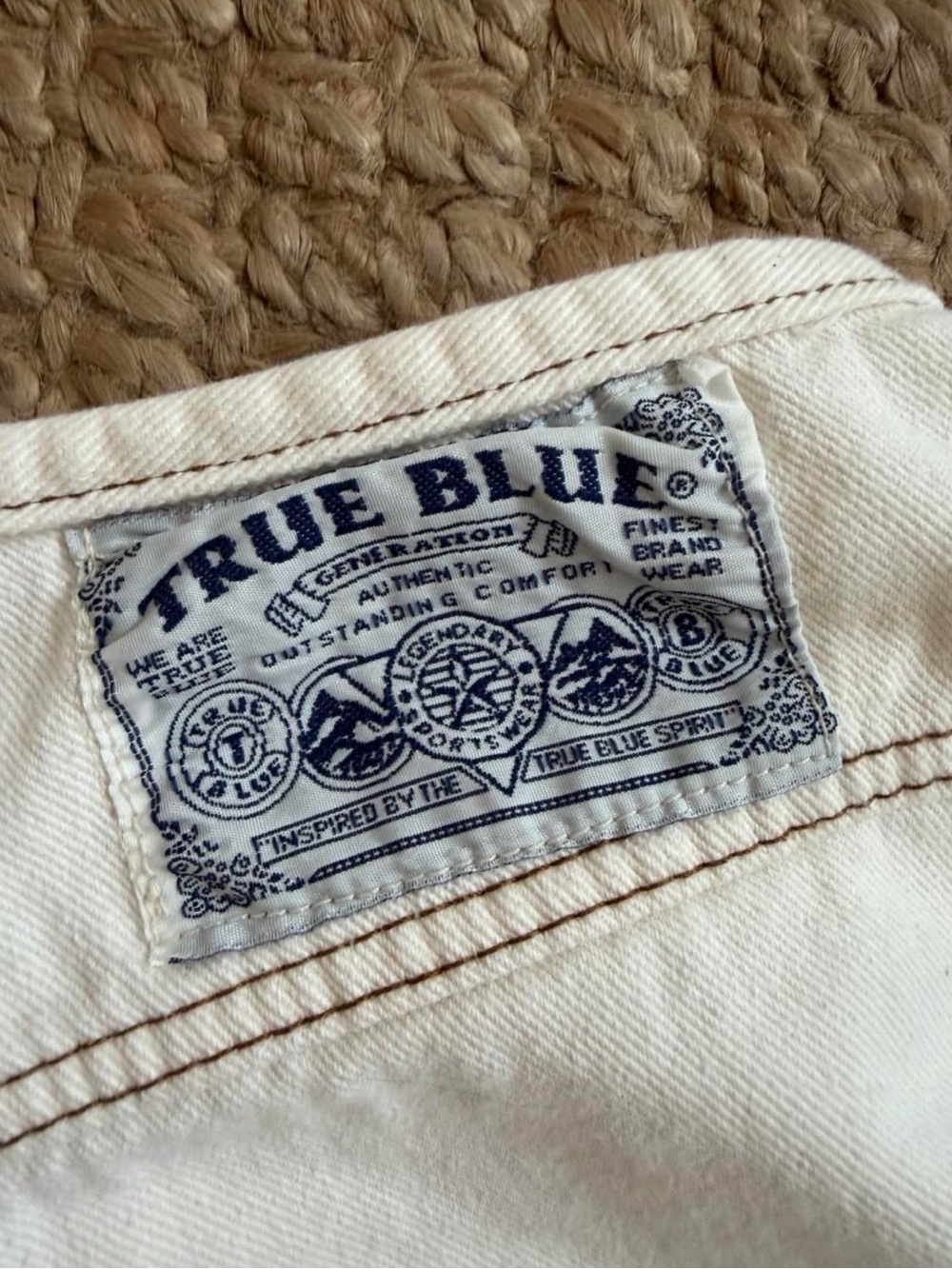 High-Rise Cream Button-Fly Women’s Jean Shorts - Picture 3 of 7